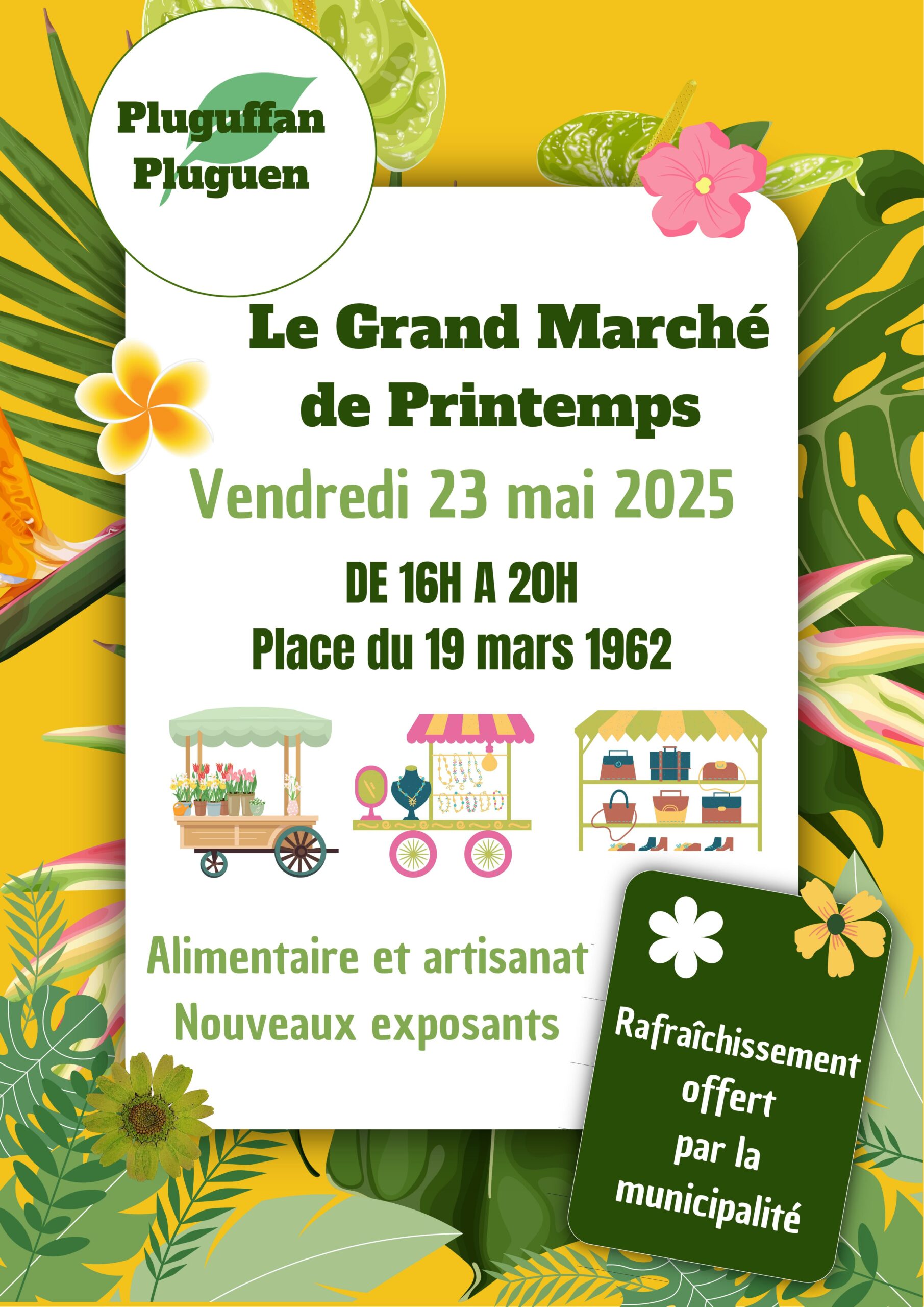 Affiche marché de printemps 23 mai 01