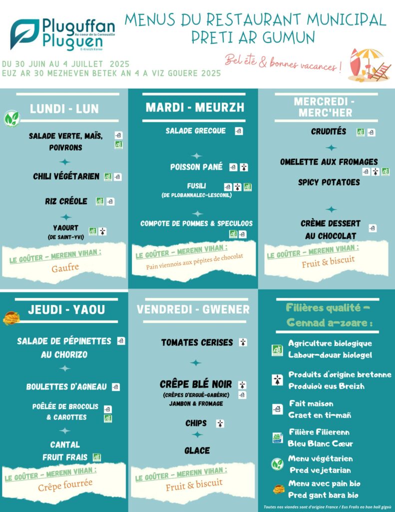 36 Menus du restaurant municipal Semaine du 30 juin au 4 juillet 2025 01