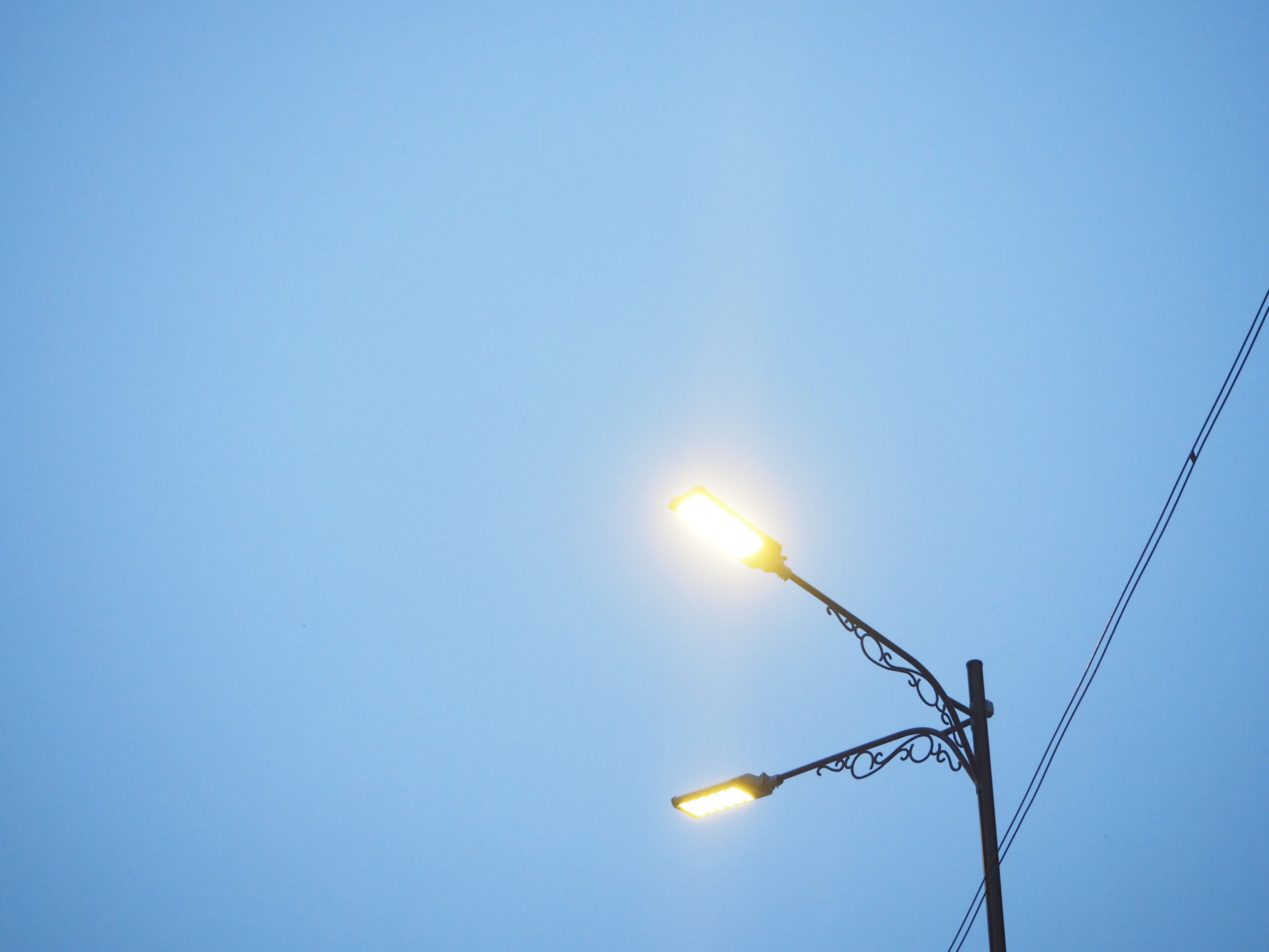 Street lights in the evening