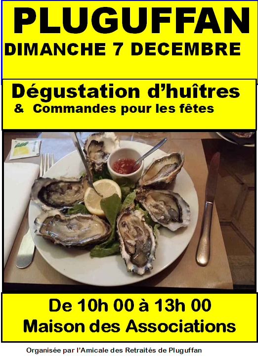 Affiche dégustation d'huîtres 7 DEC