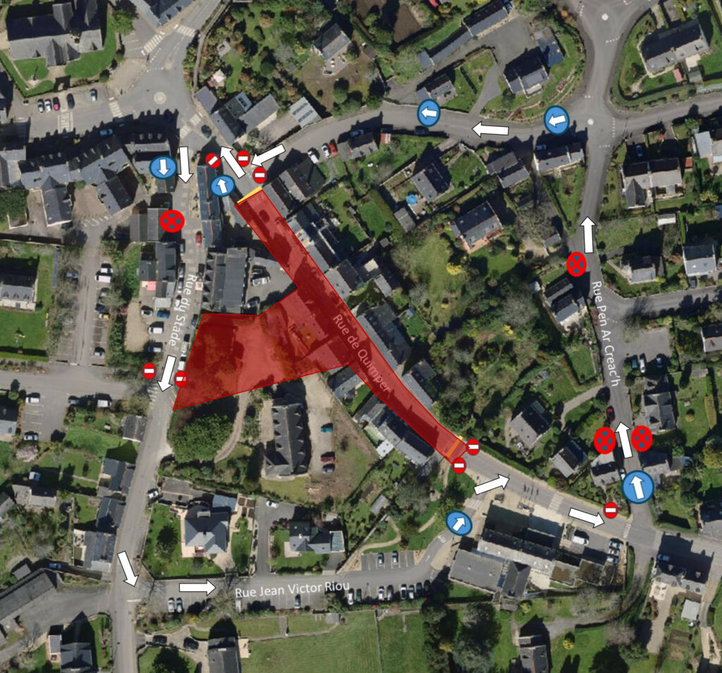 plan déviation circulation travaux rue de Quimper plan déviation circulation travaux rue de Quimper