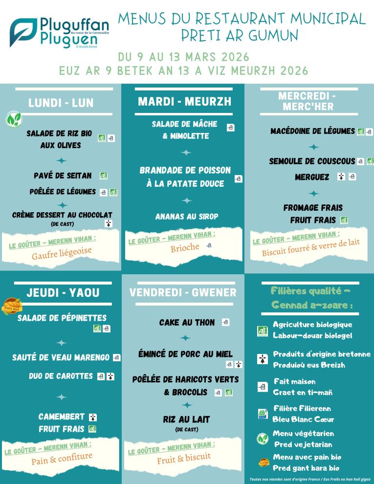 22 Menus du restaurant municipal semaine du 9 au 13 mars 2026 01