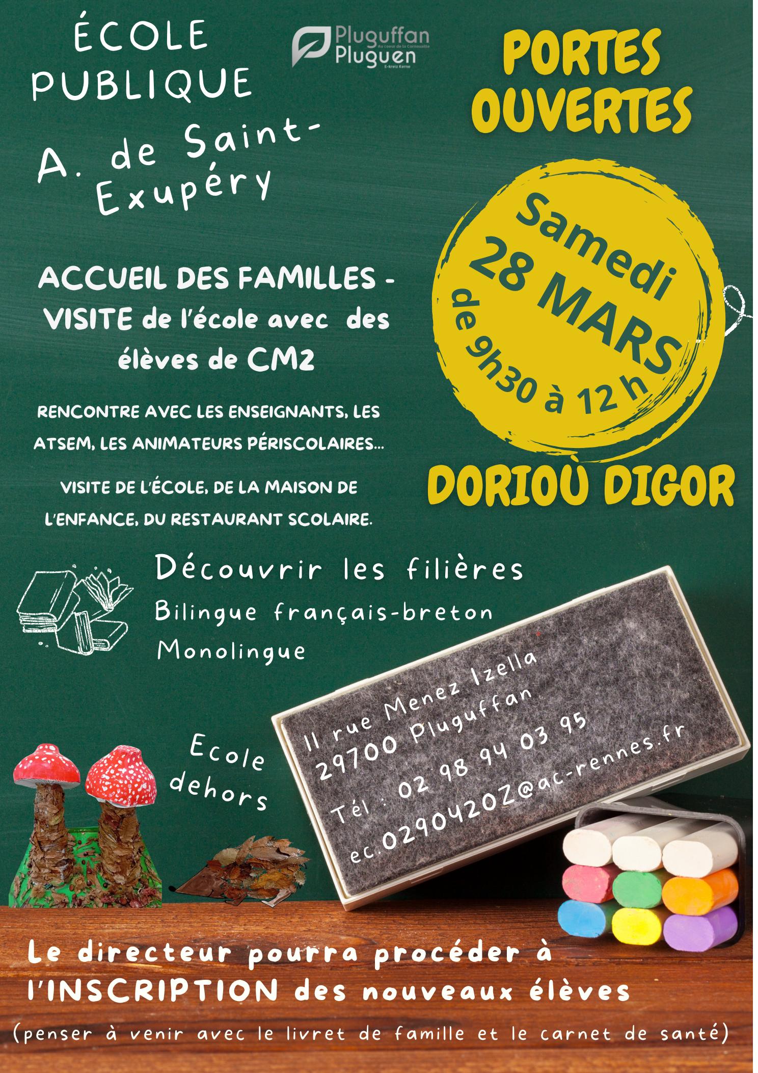 affiche portes ouvertes ecole 28 mars 2026 01