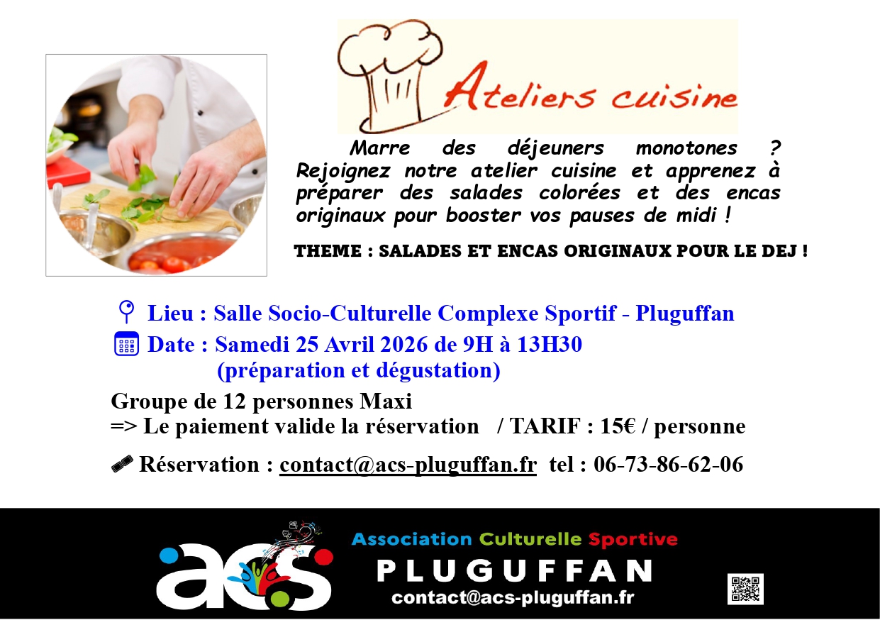 Atelier Cuisine 25 avril 2026
